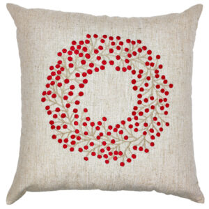 Red Berry Wreath Glitter Cushion