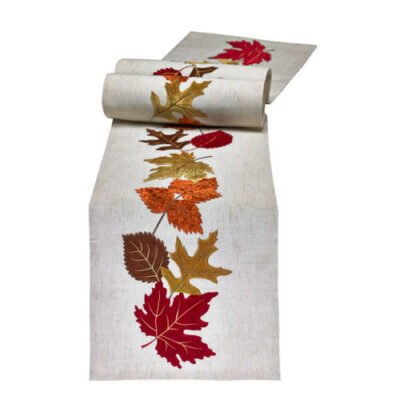 Natural Centre Velvet Leaves Applique 14x70”