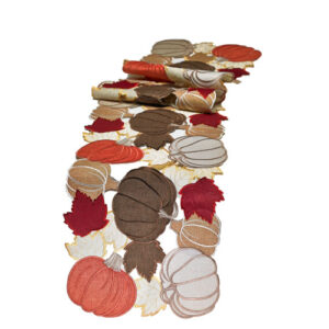 Multi Cutout Pumpkins W/Burlap 14x70”