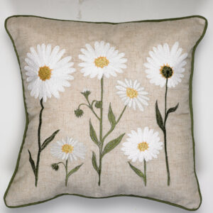 Blooming Daisy Natural Cushion 18" SQ