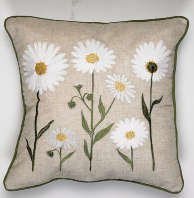 Blooming Daisy Natural Cushion 18" SQ