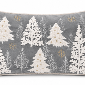 Silver Forest Velvet Cushion – 14" x 20"