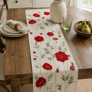Alternative view of Poppy Garden Table Runner 14x72"