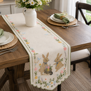 Alternative view of Bunny Blossom Table Runner 14x72"
