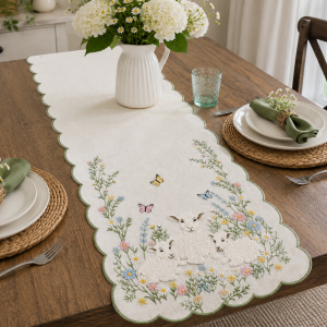 Alternative view of Little Lamb Meadow Table Runner 14x72"